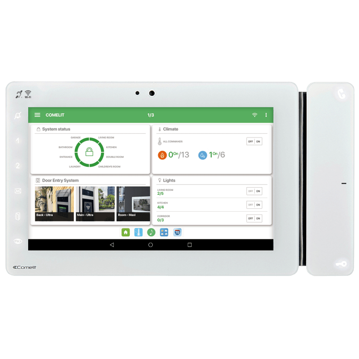 COMELIT - Serie Maxi Manager - Supervisore 7" Android ViP, PoE, RFID, gestione videocitofonia/domotica/antintrusione 20003300W