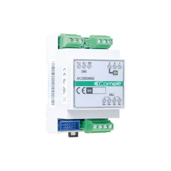 COMELIT - Interfaccia SimpleHome - DALI/DMX, comando illuminazione, gestione fino a 64 dispositivi, DIN 3 moduli