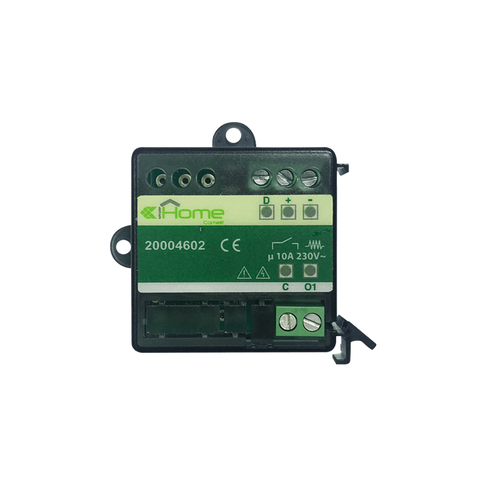 COMELIT - Modulo bus 1 uscita relè 10A, sistema SimpleHome, incasso o DIN 1 modulo, contatto NO/NC 20004602