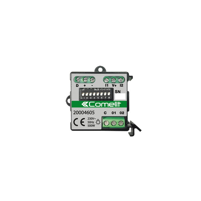 COMELIT - Modulo bus 2 ingressi/2 uscite 2A, sistema SimpleHome, incasso o DIN, relè stato solido 500W max 20004605