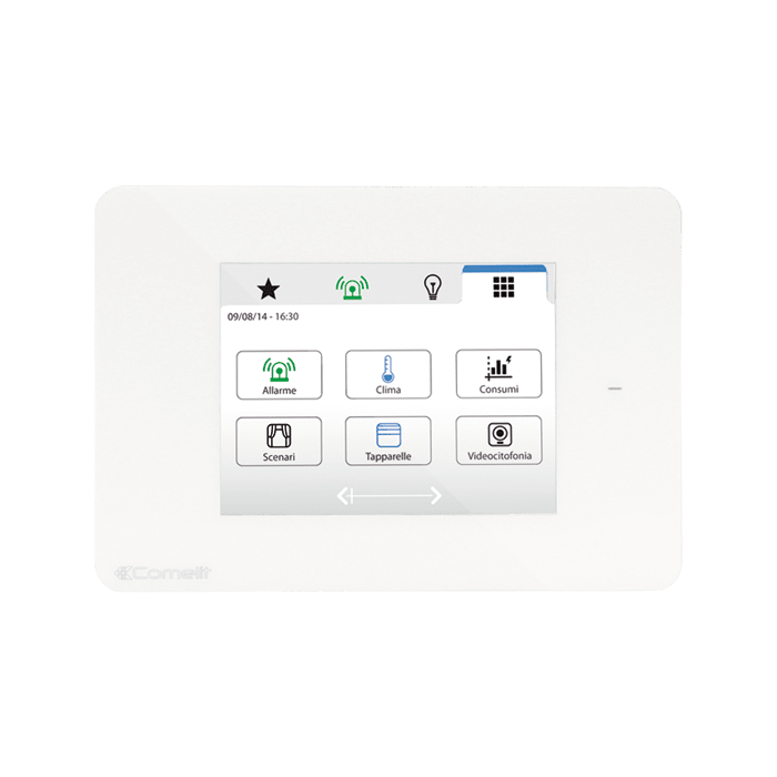 COMELIT - Serie Minitouch - Supervisore 3.5" touch bianco, sistema SimpleHome, gestione completa domotica, RFID integrato