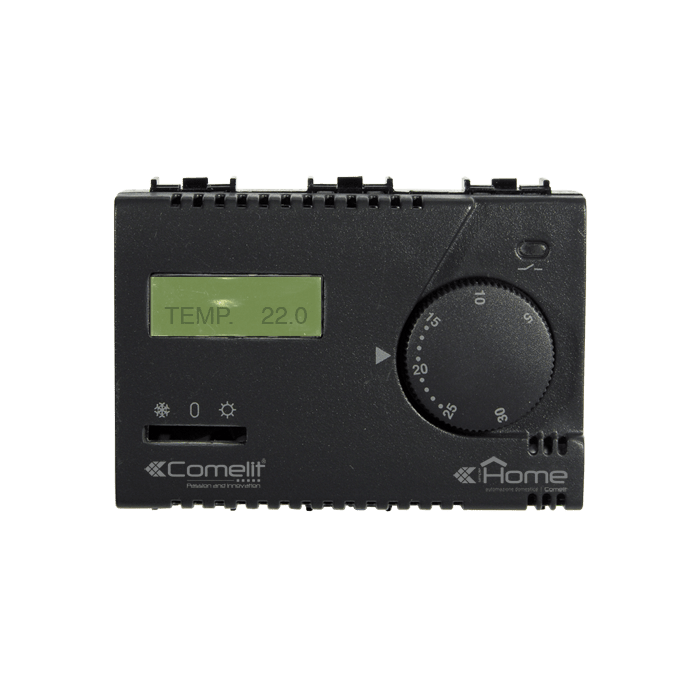 COMELIT - Modulo termostato LCD da incasso, sistema SimpleHome, sonda integrata, estate/inverno, settimanale
