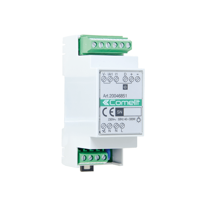 COMELIT - Modulo SimpleHome dimmer 300W, 1 canale, LED/alogene/CFL dimmerabili, montaggio DIN 2 moduli 20046851