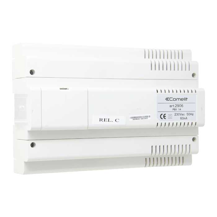 COMELIT - Centrale telefonica 1 linea urbana 4 derivati, espandibile 2 linee/8 derivati, DIN 12 moduli