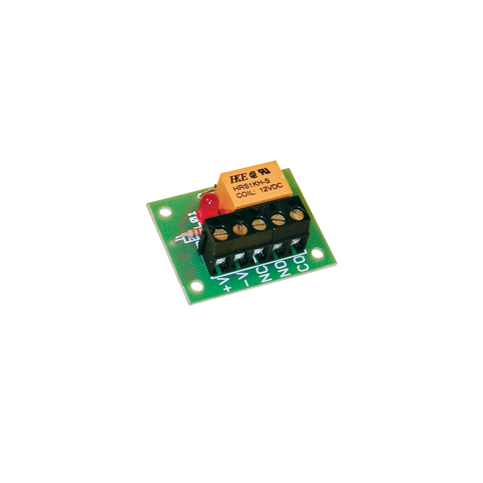 COMELIT - Scheda relè singolo basso assorbimento, 12VDC 23mA, contatto 3A scambio libero NC/NO, 40x31x20mm 30002008
