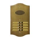 COMELIT - Serie Roma - Pulsantiera audio 4 pulsanti, ottone PVD bronzato 3mm, per gruppo Ikall, portalampada
