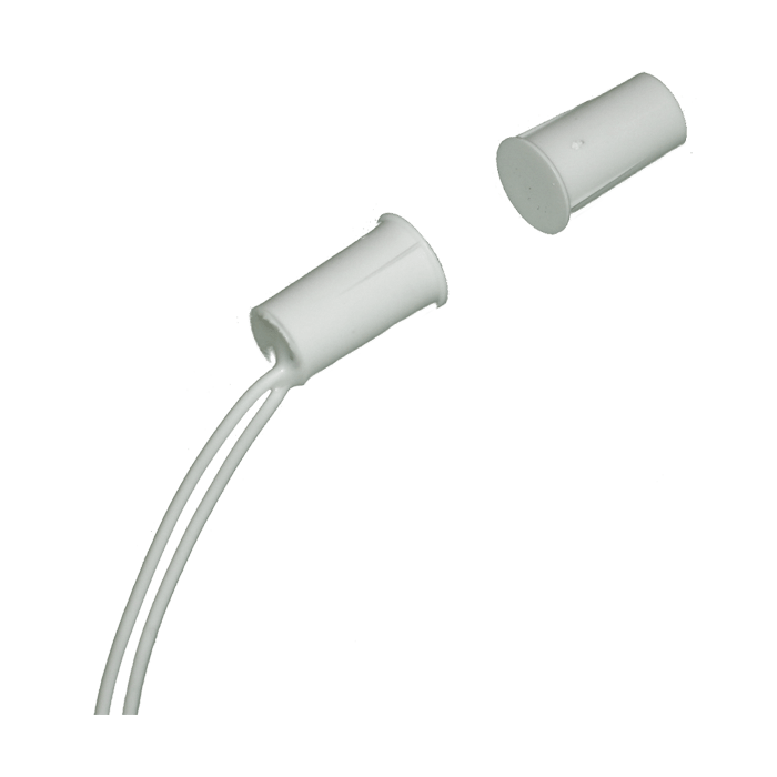 COMELIT - Contatto magnetico da incasso a sigaretta corto, plastica bianca, 18x11x11mm, non per infissi metallici