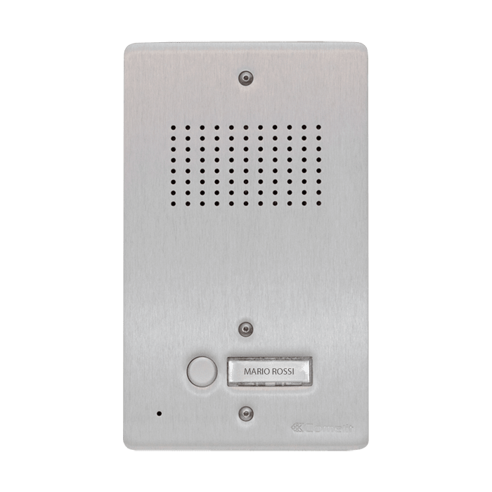 COMELIT - Pulsantiera audio 8 pulsanti da incasso, alluminio anodizzato 4mm, griglia antisfondamento, per gruppo Ikall, portalampada