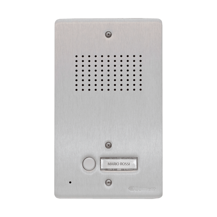 COMELIT - Pulsantiera audio 44 pulsanti da incasso, alluminio anodizzato 4mm, griglia antisfondamento, per gruppo Ikall, portalampada