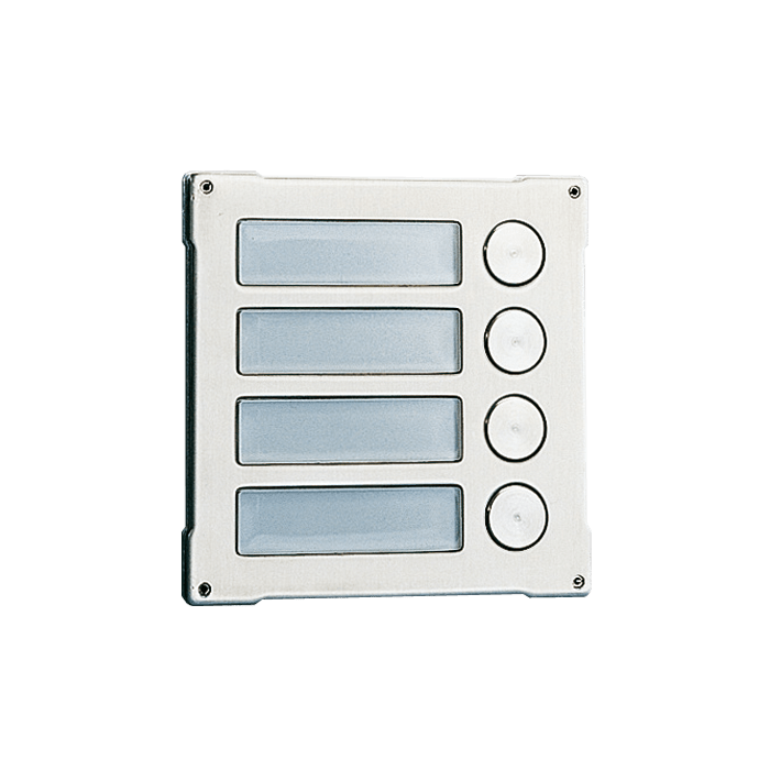 COMELIT - Serie Vandalcom - Modulo 4 pulsanti, doppia piastra acciaio inox 316 2,5mm