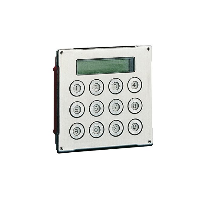 COMELIT - Serie Vandalcom - Modulo chiamata digitale, acciaio inox 316 2,5mm, tastiera 12 pulsanti, display 16 caratteri, 1000 codici