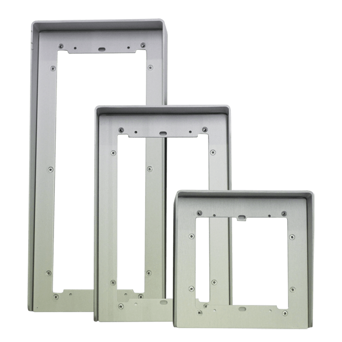 COMELIT - Serie Ikall - Visiera antipioggia 1 modulo, alluminio anodizzato naturale, 154x152x44mm