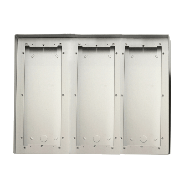 COMELIT - Serie Ikall - Custodia antipioggia alluminio anodizzato 9 moduli, 408x332x85mm