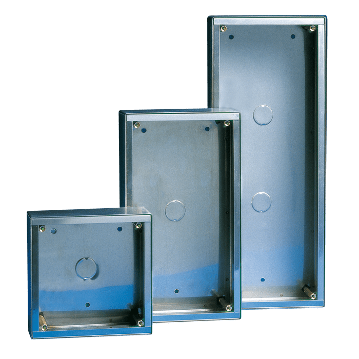 COMELIT - Serie Vandalcom - Custodia da parete acciaio inox 3 moduli, 142x366x58mm 3159/3