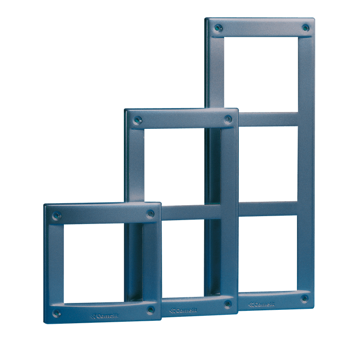 COMELIT - Serie Vandalcom - Telaio da parete, alluminio pressofuso grigio scuro, vernice resistente ambiente esterno