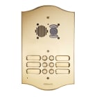 COMELIT - Serie Roma - Pulsantiera audio/video 4 pulsanti da incasso, ottone PVD 3mm, per gruppo Ikall, portalampada