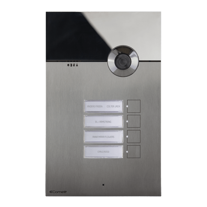 COMELIT - Serie 3one6 - Pulsantiera video HD da incasso in acciaio inox AISI 316, 5 pulsanti, sistema ViP, sense, LED segnalazione, IK08, H.264