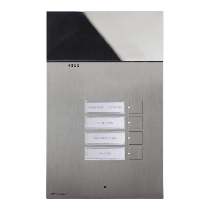 COMELIT - Serie 3one6 - Pulsantiera audio in acciaio inox AISI 316, 10 pulsanti 2 file, sistema ViP, pulsanti sense, LED segnalazione, IK08