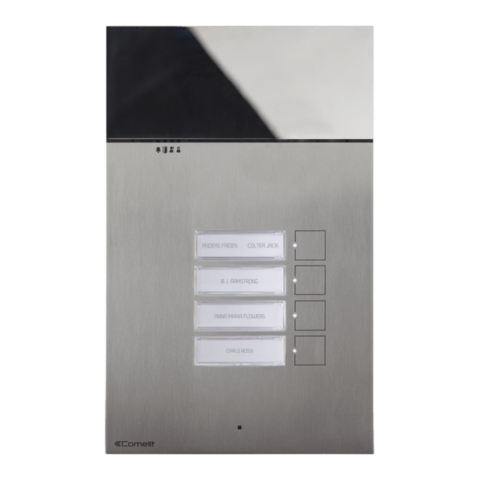 COMELIT - Serie 3one6 - Pulsantiera audio in acciaio inox AISI 316, 12 pulsanti 3 file, sistema ViP, pulsanti sense, LED segnalazione, IK08