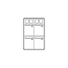 COMELIT - Casellario predisposto per pulsantiera Powercom/Ikall, 4 buche lettere verticali, prelievo posteriore, dimensione 620x930x124mm