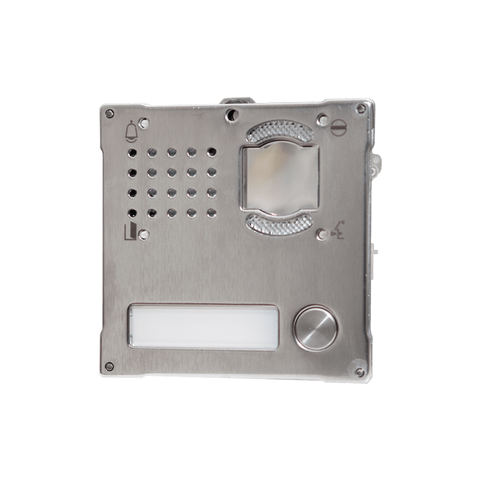 COMELIT - Serie Vandalcom - Modulo 1 pulsante predisposto per unità audio/video, acciaio inox 316 2,5mm