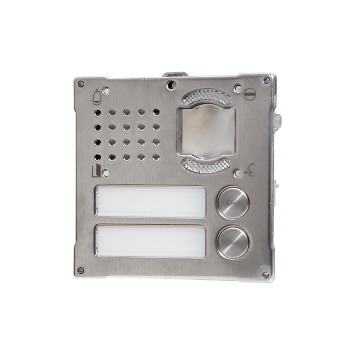 COMELIT - Serie Vandalcom - Modulo 2 pulsanti predisposto per unità audio/video, acciaio inox 316 2,5mm