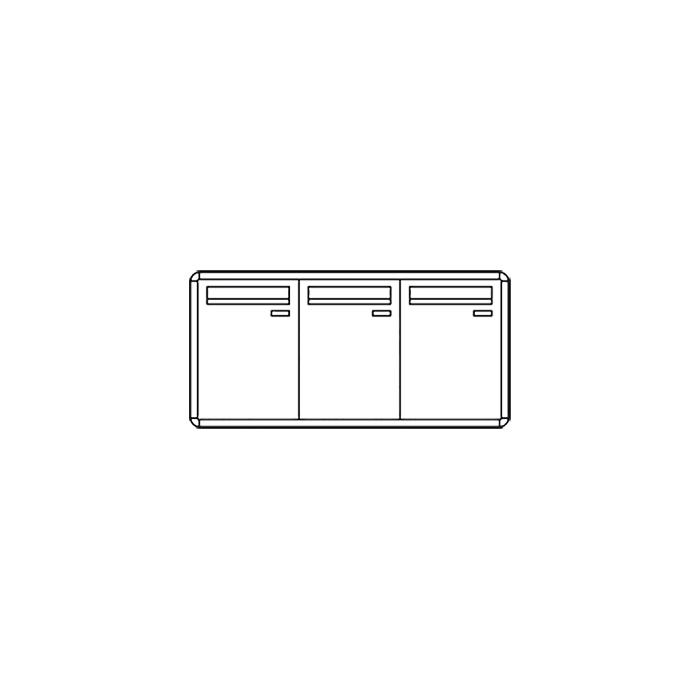COMELIT - Casellario senza citofono, 3 caselle verticali, apertura anteriore, da esterno, senza citofono