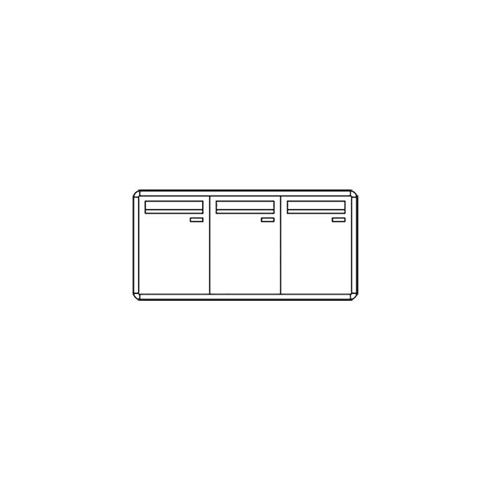 COMELIT - Casellario senza citofono, 3 caselle verticali, apertura anteriore, da incasso, senza citofono