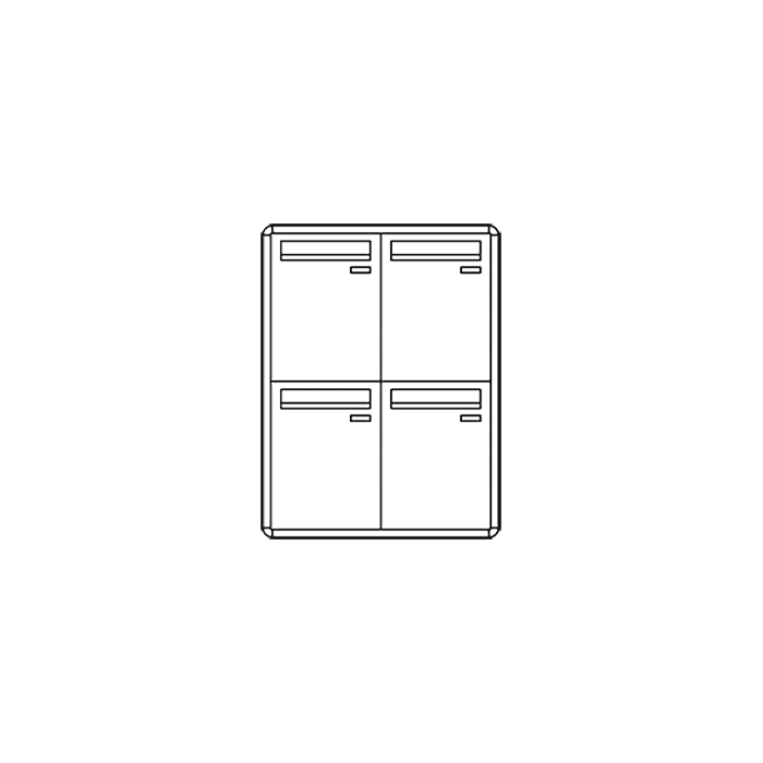 COMELIT - Casellario senza citofono, 4 caselle verticali, apertura anteriore, da esterno, senza citofono