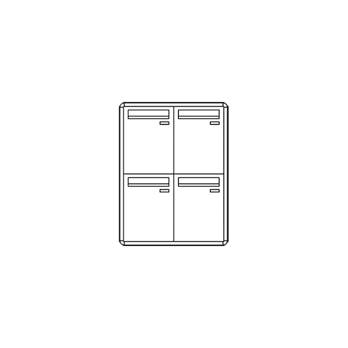 COMELIT - Casellario senza citofono, 4 caselle verticali, apertura anteriore, da incasso, senza citofono