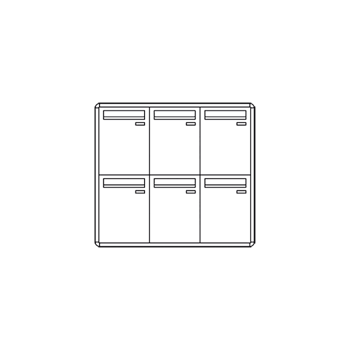 COMELIT - Casellario senza citofono, 6 caselle verticali, apertura posteriore, con piantana, senza citofono