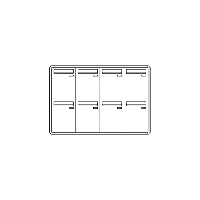 COMELIT - Casellario senza citofono, 8 caselle verticali, apertura anteriore, da esterno, senza citofono