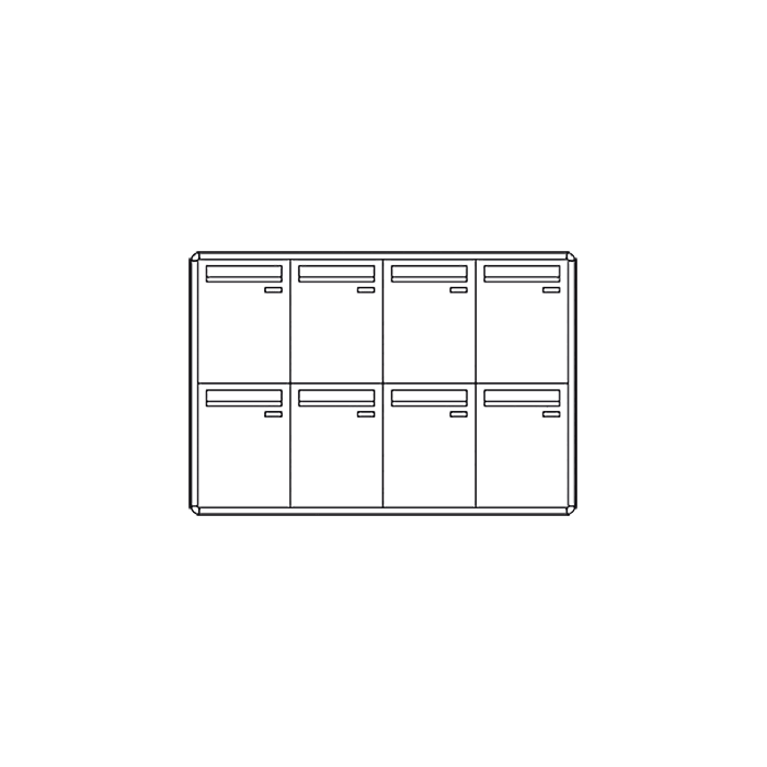 COMELIT - Casellario senza citofono, 8 caselle verticali, apertura anteriore, con piantana, senza citofono