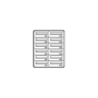 COMELIT - Casellario senza citofono, 12 caselle inclinate, apertura posteriore, da incasso, senza citofono