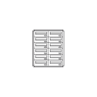 COMELIT - Casellario senza citofono, 12 caselle orizzontali, apertura anteriore, con piantana, senza citofono