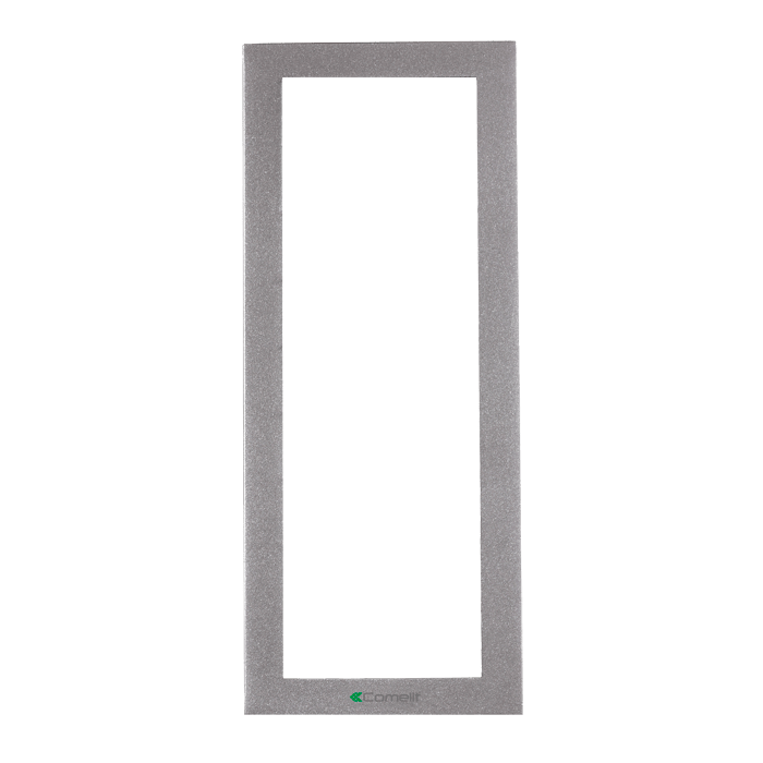 COMELIT - Serie Ikall - Telaio da parete 3 moduli, alluminio pressofuso silver, 125x305x37.5mm