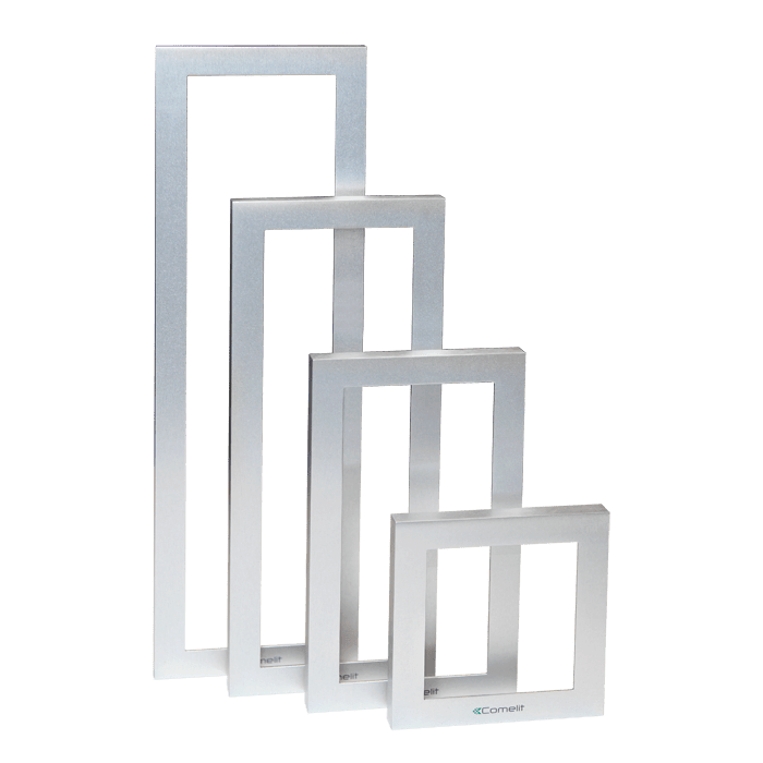 COMELIT - Serie Ikall - Telaio da parete 4 moduli, alluminio anodizzato ambiente marino, 125x395x37.5mm