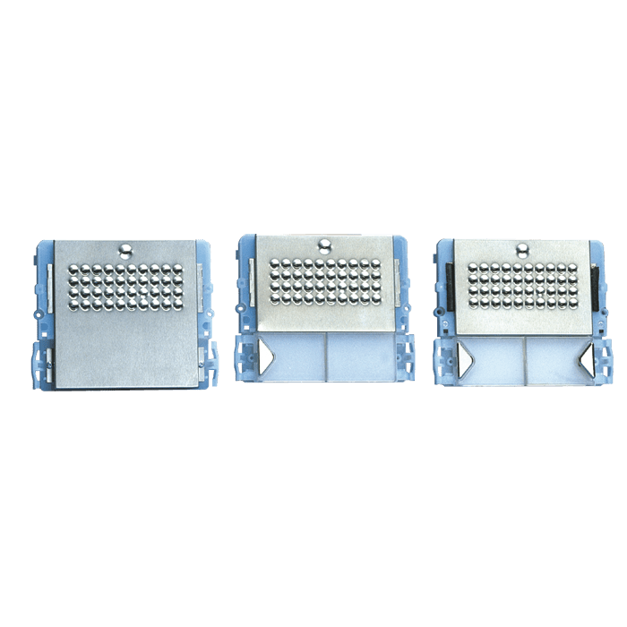 COMELIT - Serie Powercom - Modulo 1 pulsante predisposto per unità audio, acciaio inox, cartellini portanome, illuminazione LED blu