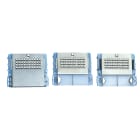 COMELIT - Serie Powercom - Modulo 1 pulsante predisposto per unità audio, acciaio inox, cartellini portanome, illuminazione LED blu
