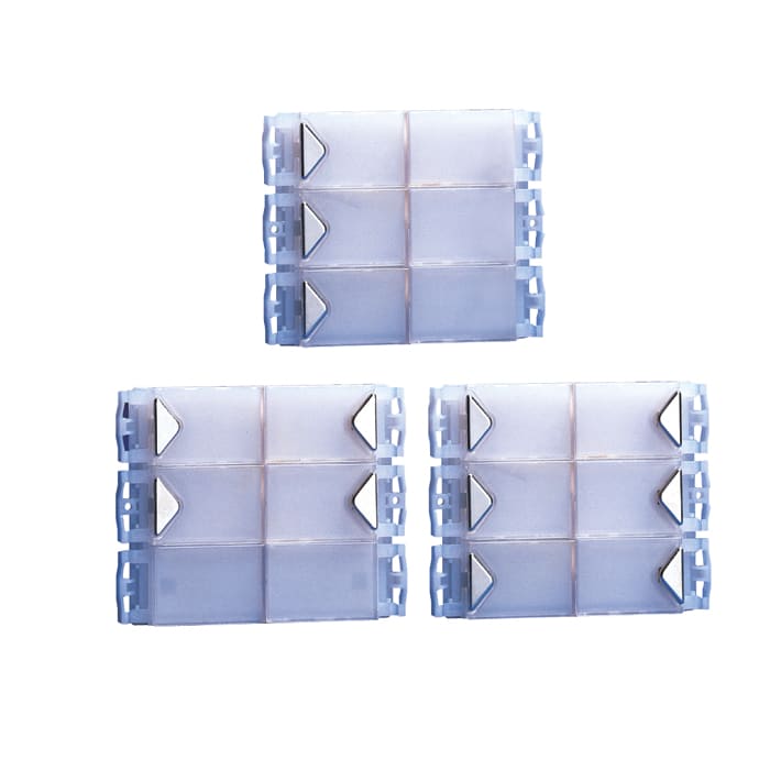 COMELIT - Serie Powercom - Modulo 6 pulsanti, sistema tradizionale, alluminio cromato, cartellini portanome, illuminazione LED blu