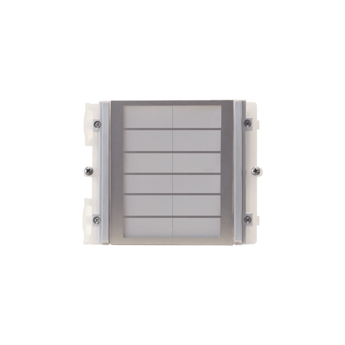 COMELIT - Serie Ikall Metal - Modulo retroilluminato portanomi, finitura acciaio inox, max 12 nomi, illuminazione LED blu/bianco/spento