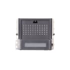 COMELIT - Serie Ikall Metal - Modulo 1 pulsante predisposto per unità audio, finitura acciaio inox, cartellini portanome, illuminazione LED blu/bianco/spento