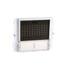 COMELIT - Serie Ikall - Modulo 2 pulsanti predisposto per unità audio, mascherina nera, cartellini portanome, illuminazione LED blu/bianco/spento