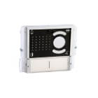 COMELIT - Serie Ikall - Modulo 2 pulsanti predisposto per unità audio/video, mascherina nera, cartellini portanome, illuminazione LED blu/bianco/spento 33412