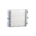 COMELIT - Serie Ikall - Modulo 3 pulsanti, sistema Simplebus/ViP, cartellini portanome, illuminazione LED blu/bianco/spento