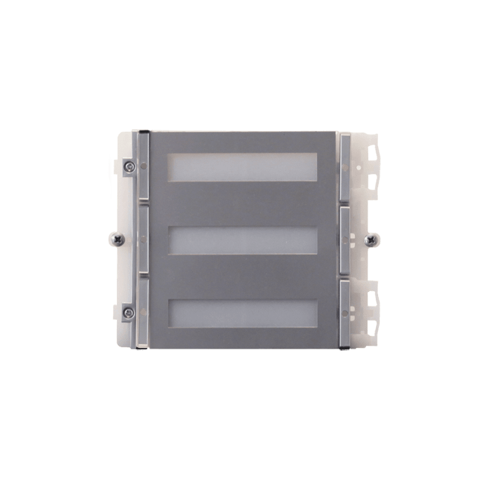 COMELIT - Serie Ikall Metal - Modulo 6 pulsanti, sistema Simplebus/ViP, finitura acciaio inox, cartellini portanome, illuminazione LED blu/bianco/spento