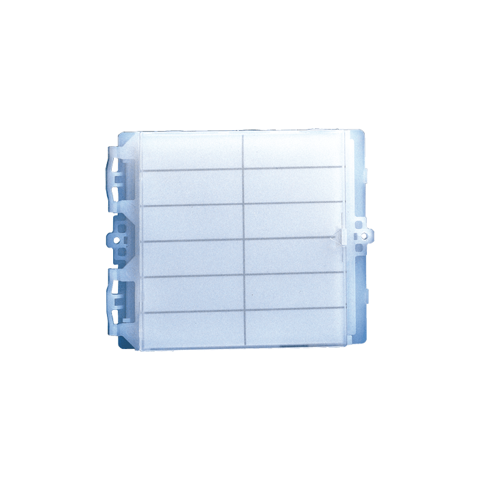 COMELIT - Serie Powercom - Modulo retroilluminato portanomi, cartellino max 12 nomi, illuminazione LED blu