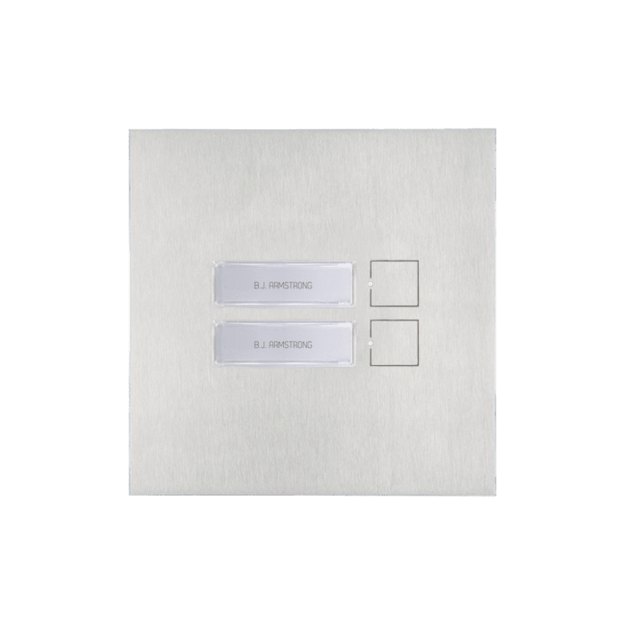 COMELIT - Modulo 2 pulsanti, sistema ViP/S2, piastra acciaio inox 3mm, sense senza movimento meccanico, portacartellini LED
