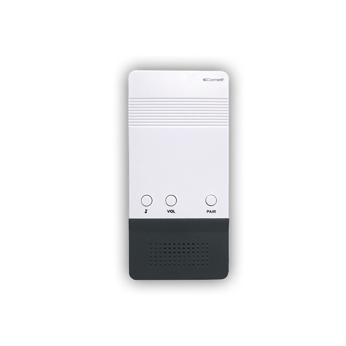 COMELIT - Serie Visto - Campana wireless 433MHz, volume regolabile, melodie selezionabili, batterie AA