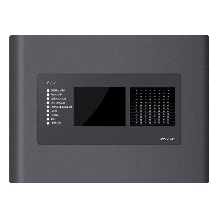 COMELIT - Serie Atena - Centrale indirizzata metallica Atena, 1-4 loop, display touch 320x240, CPU ridondante, EN54-2/4 41CPE024